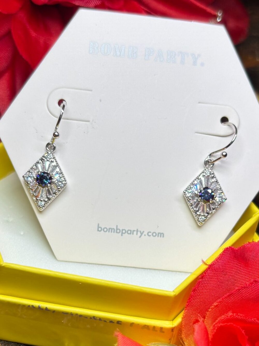 Bomb Party "Made To Impress" Rainbow Topaz Luxury Drop Earrings RBP3996 MSRP$164